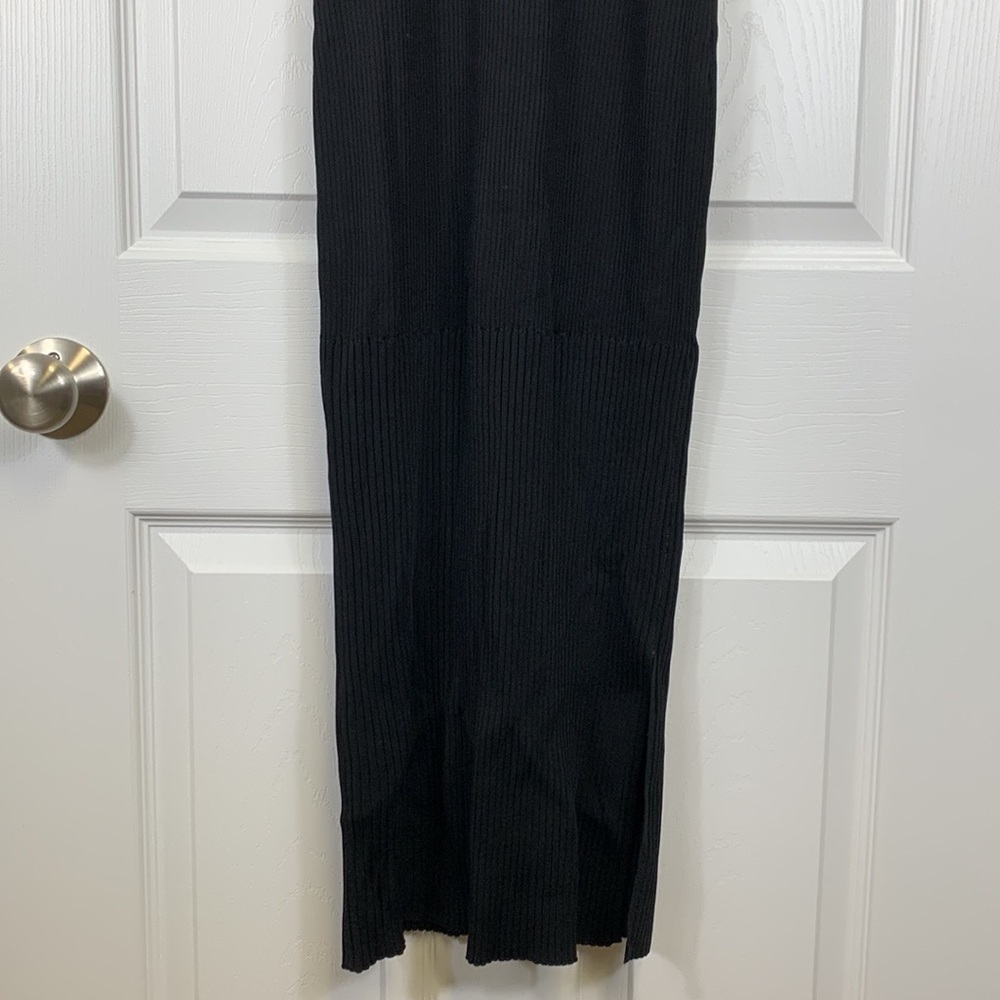 NWOT Good American black ribbed knit turtleneck midi dress sz 3/4 - Picture 8 of 11